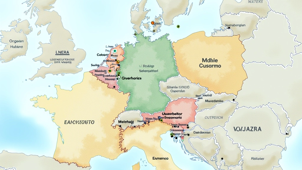 Karte von Bayern und Nordrhein-Westfalen mit hervorgehobenen Industrieclustern und Unternehmensstandorten